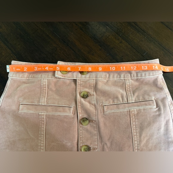 American Eagle Outfitters Blush Pink Button-Front Corduroy Mini Skirt - Picture 6 of 7